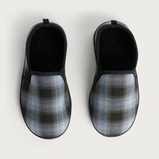 F&F Check Print Slippers in Black thumbnail 2