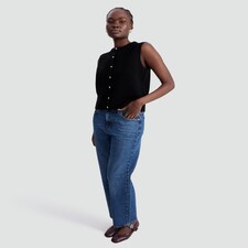 F&F Knitted Button Up Waistcoat with Wool in Black thumbnail 2