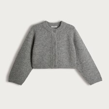F&F Knitted Button Front Cardigan with Wool in Grey thumbnail 5
