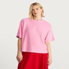 F&F Boxy Fit Short Sleeved Brushed T-Shirt in Pink thumbnail 2