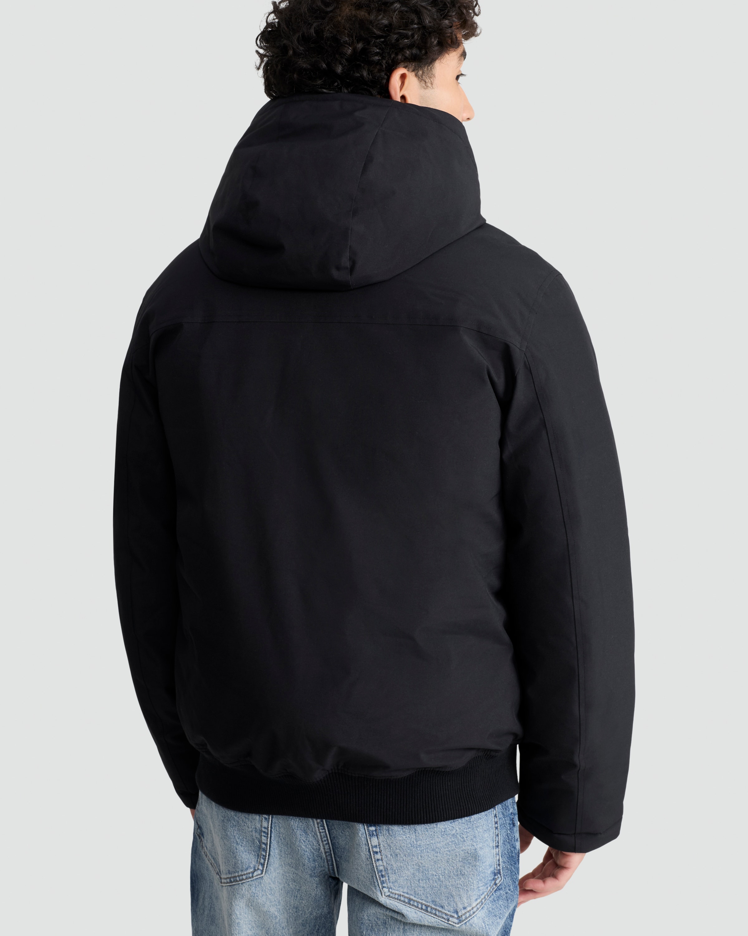 F&F Shower Resistant Hooded Puffer Jacket in Black thumbnail 4