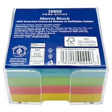 Tesco Coloured Memo Block 400 sheets