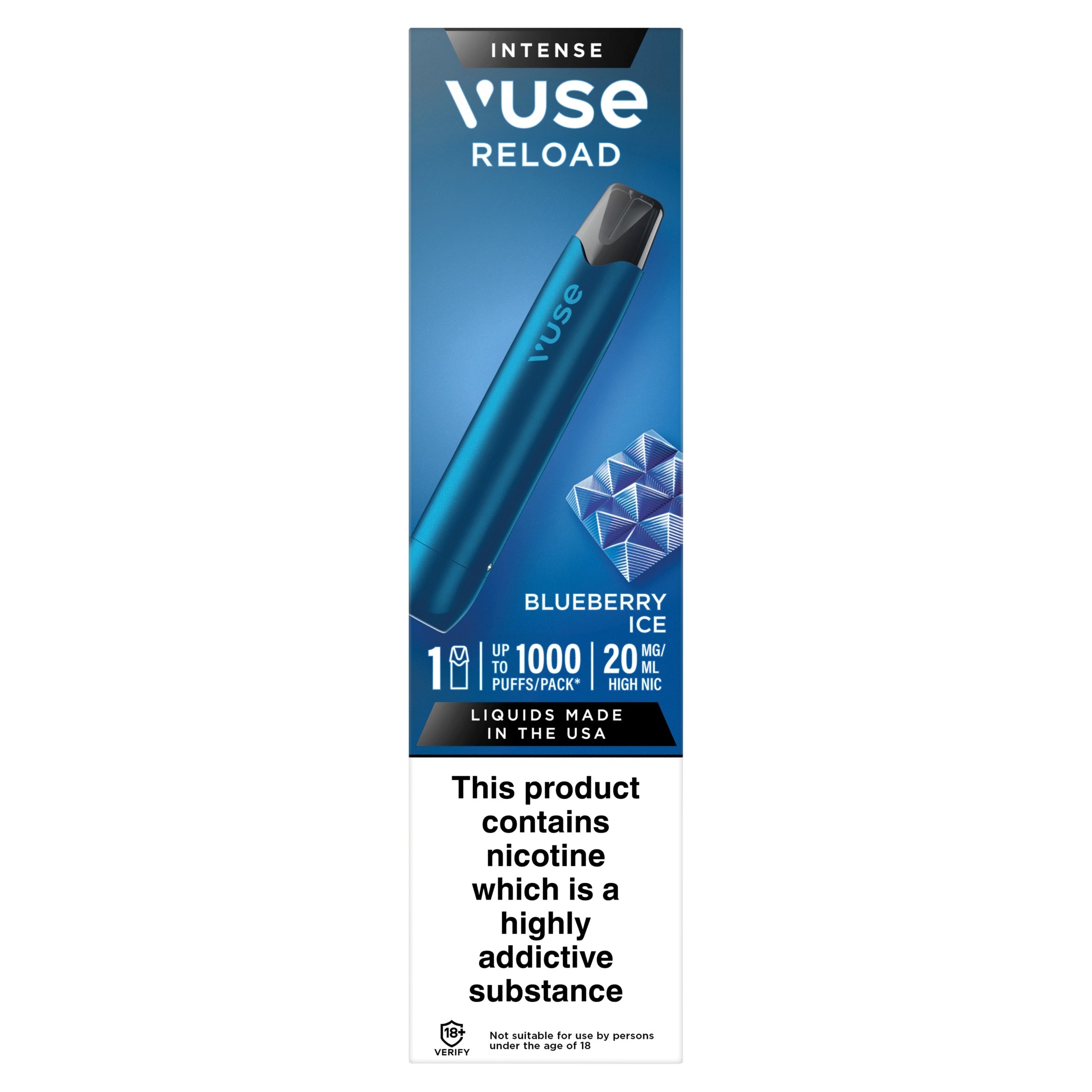 Vuse Go Reload Pen - Blue - Blueberry Ice 20mg/ml UK