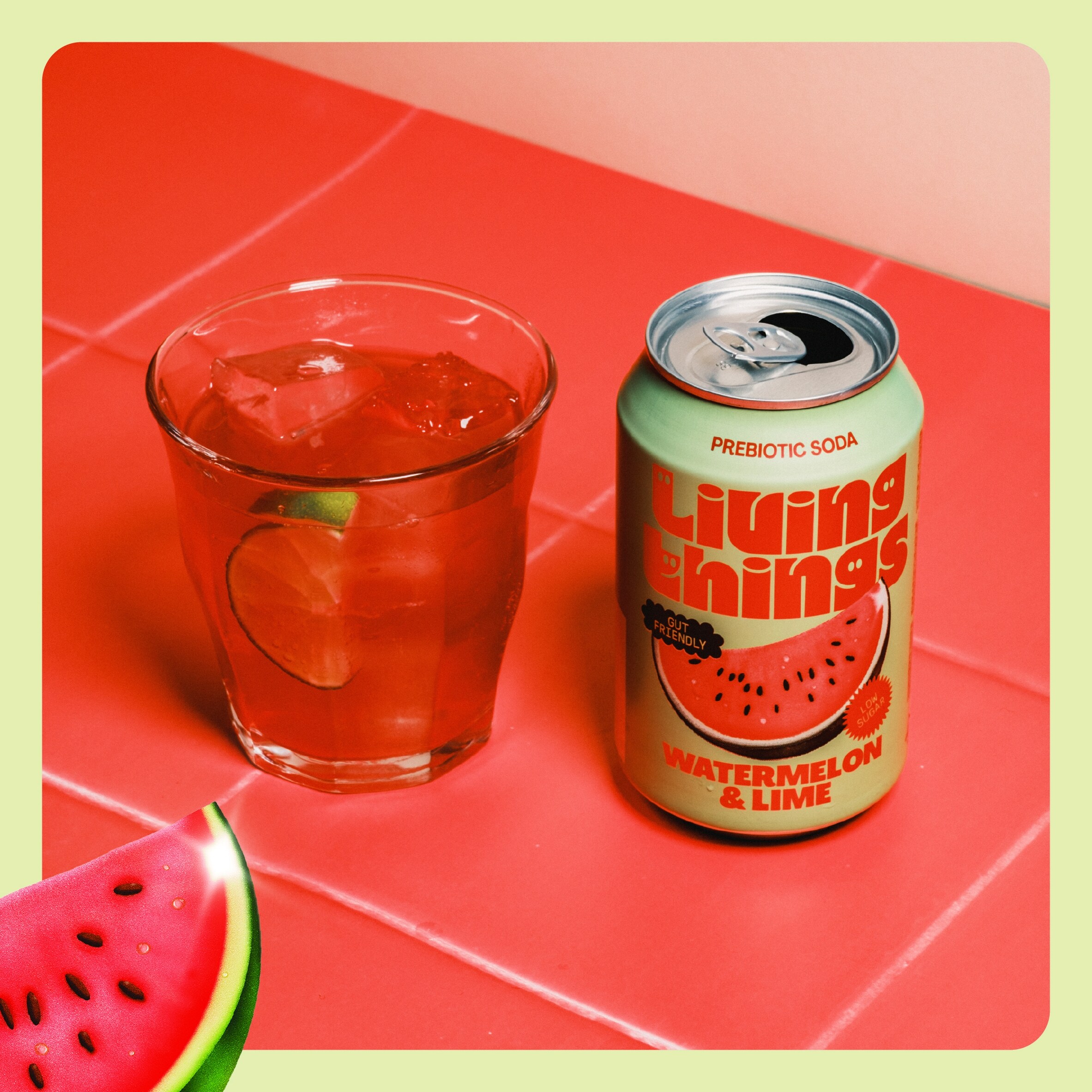 Living Things Watermelon & Lime Soda 4x 330ml thumbnail 2