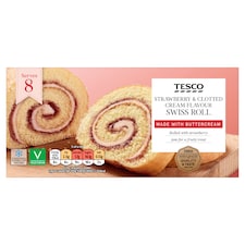 Tesco Strawberry & Clotted Cream Flavour Swiss Roll