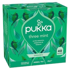 Pukka Organic Three Mint Tea 40 Digestion Herbal Tea Bags 64g thumbnail 2