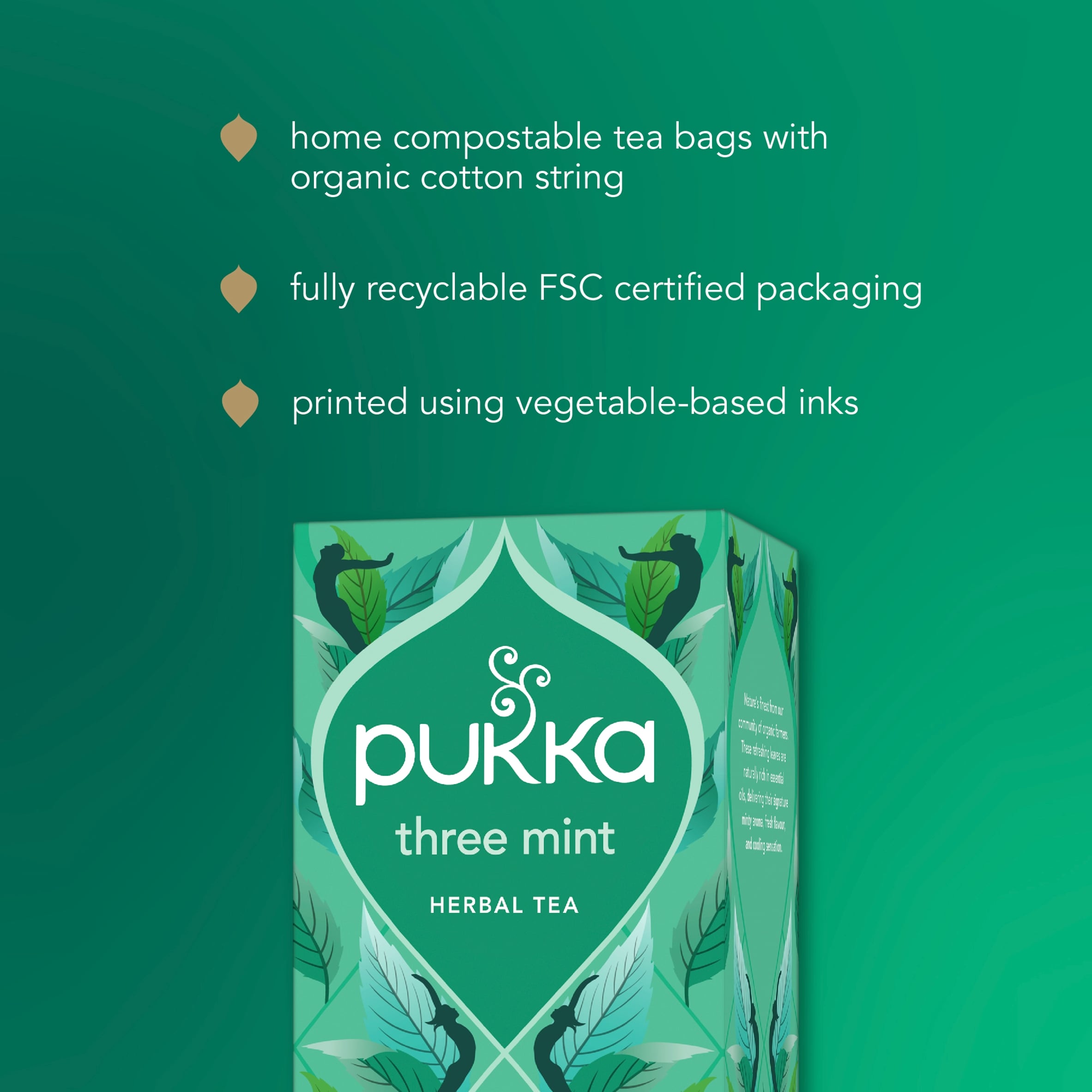 Pukka Organic Three Mint Tea With Peppermint for Digestion 40 Herbal Tea Bags 64g thumbnail 5