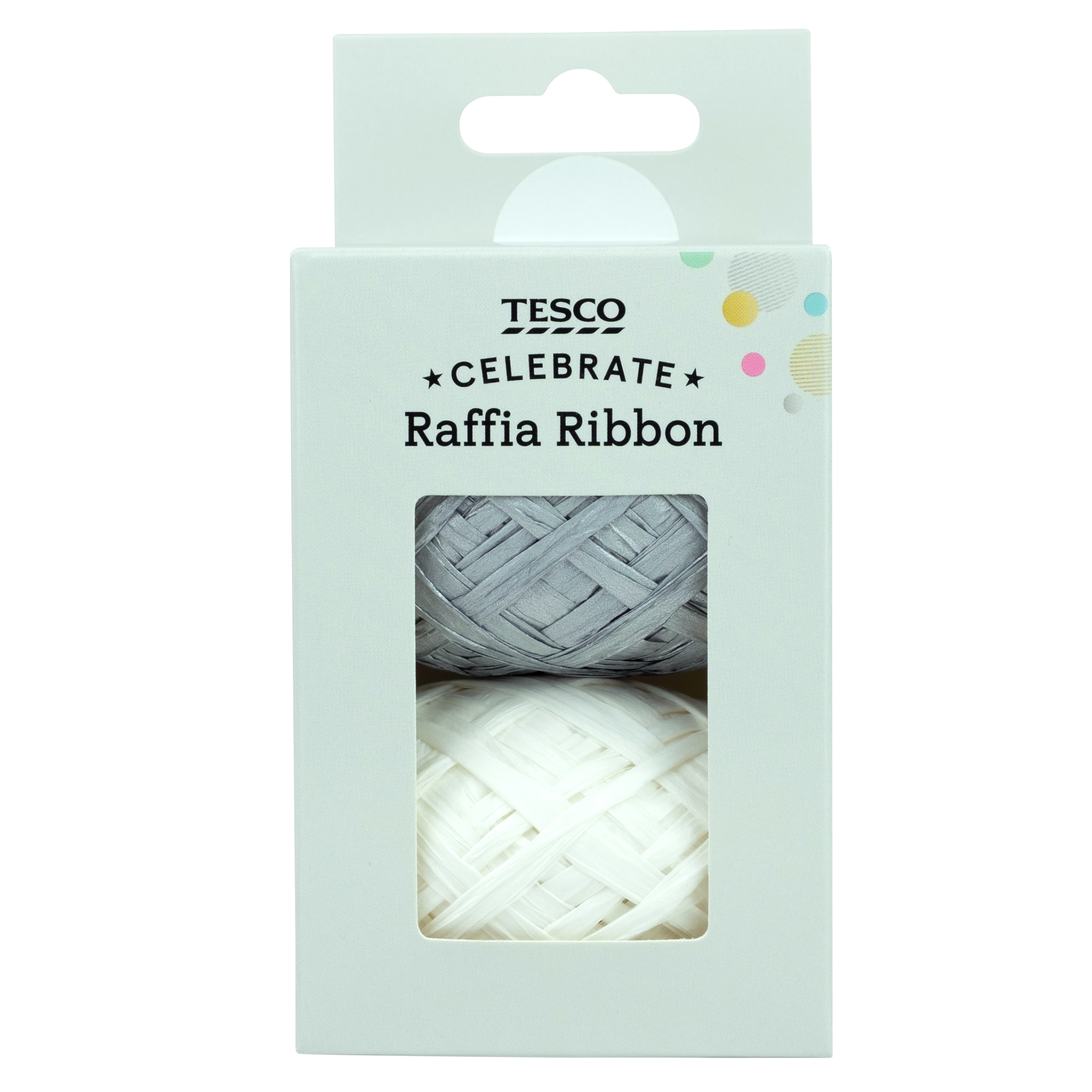 Tesco Silver and White Raffia 2pk