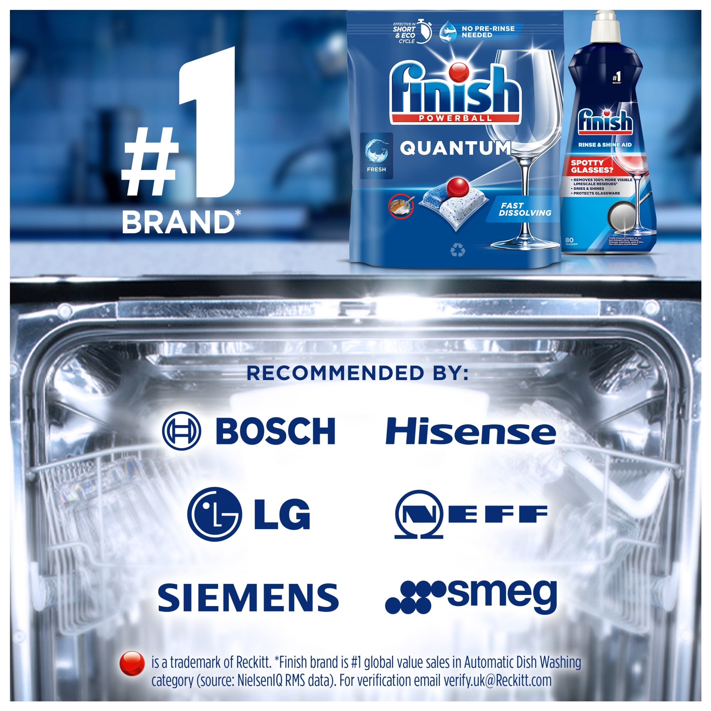 Finish Quantum All In One 64 Dishwasher Tablets Regular 665.6g thumbnail 4
