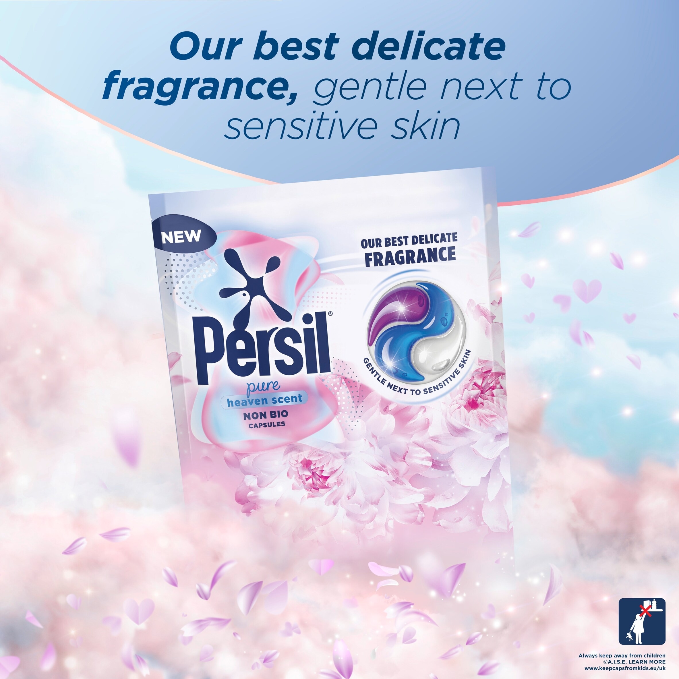 Persil Pure Heaven Scent Non Bio Laundry Washing Detergent Capsules 44 Washes 928g thumbnail 3
