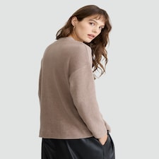 F&F Seam Detail Crew Neck Jumper in Brown thumbnail 3