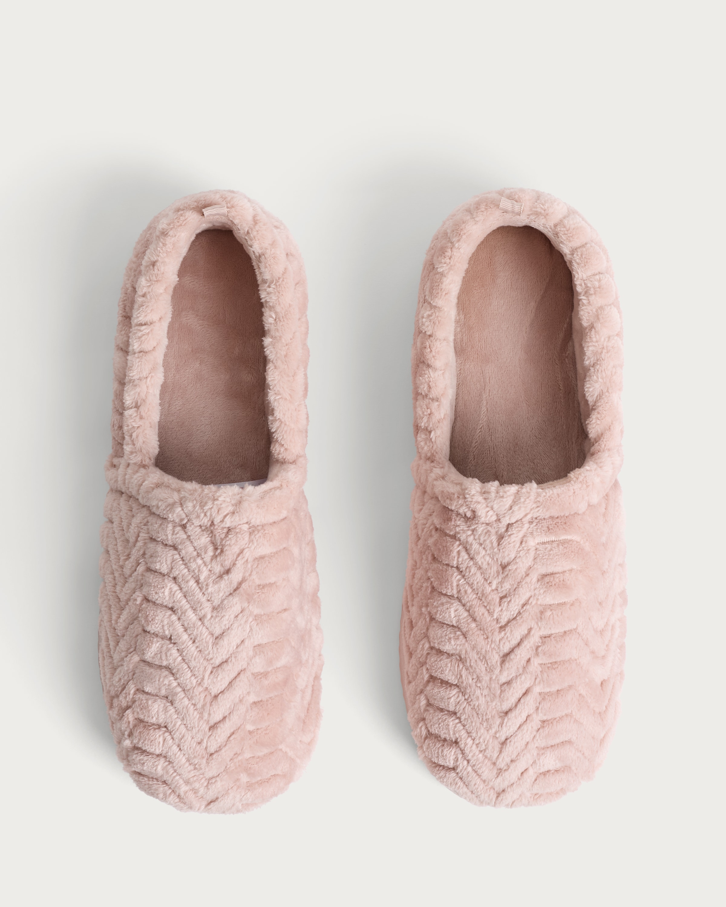 F&F Fleece Textured Slippers in Pink thumbnail 2