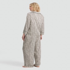 F&F CoolEase™ Satin Leopard Print Revere Pyjamas in Multi Brown thumbnail 3