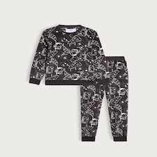 F&F Boys Fleece Gaming Print Pyjama Set in Black