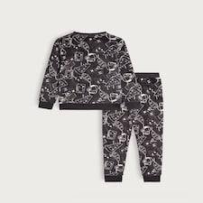 F&F Boys Fleece Gaming Print Pyjama Set in Black thumbnail 2