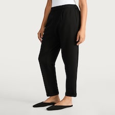 F&F Ponte Elasticated Waistband Pleated Jogger in Black