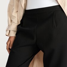 F&F Ponte Elasticated Waistband Pleated Jogger in Black thumbnail 3