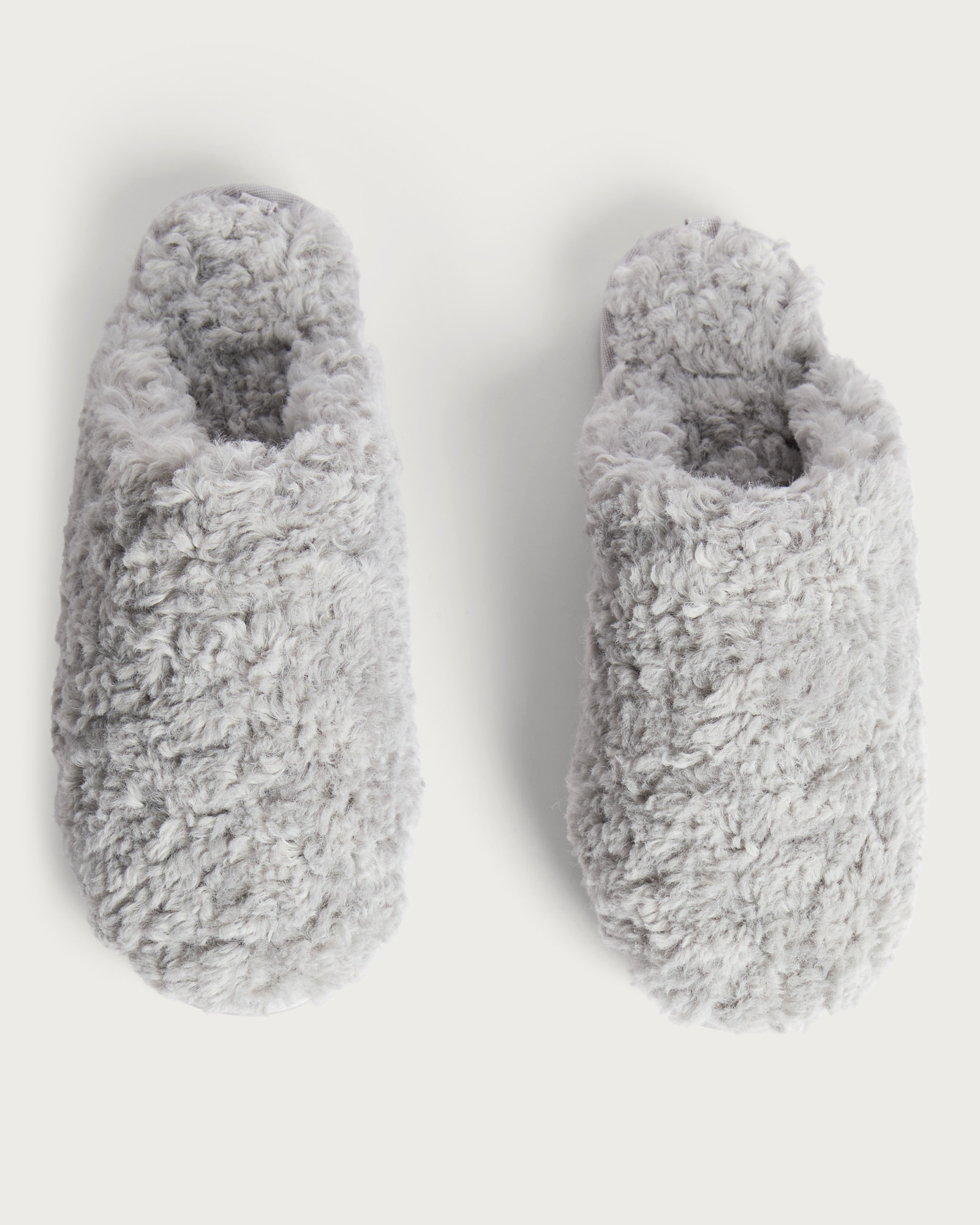 F&F Borg Textured Backless Mule Slippers in Grey thumbnail 2