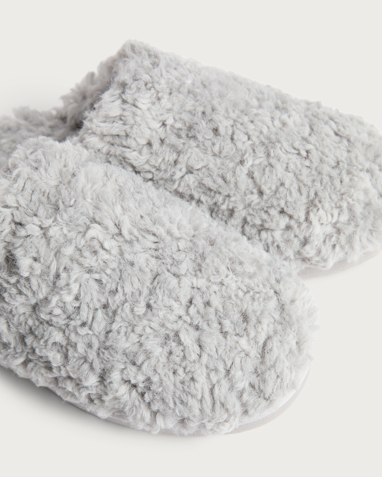 F&F Borg Textured Backless Mule Slippers in Grey thumbnail 3