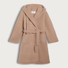 F&F Fleece Textured Hooded Bear Ear Dressing Gown in Brown thumbnail 4