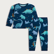 F&F Boys Pure Cotton Dinosaur Print Pyjamas in Multi