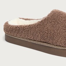 F&F Textured Slip On Slippers in Brown thumbnail 3