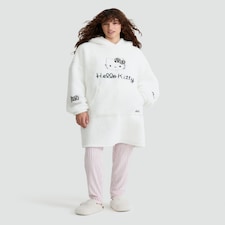 Hello Kitty Fleece Textured Pyjama Hoodie in Cream