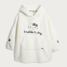 Hello Kitty Fleece Textured Pyjama Hoodie in Cream thumbnail 4