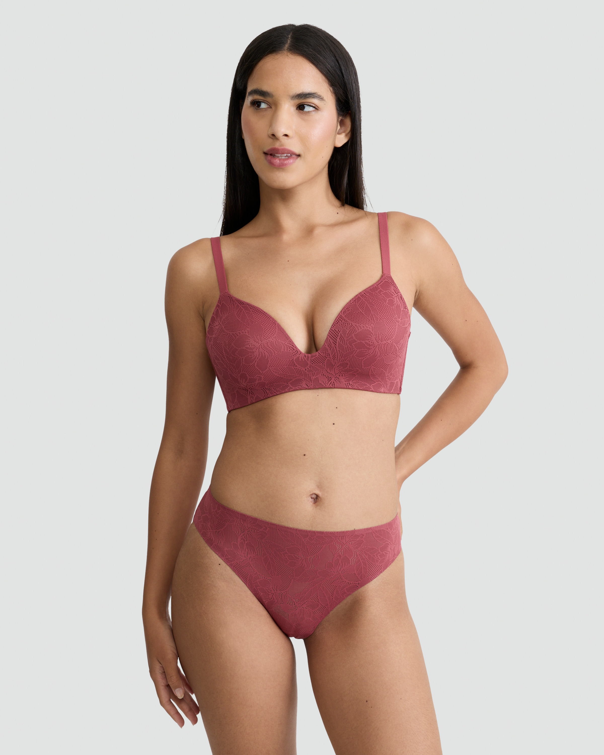F&F 2-Pack Contour Floral Lace High Leg Knickers in Purple