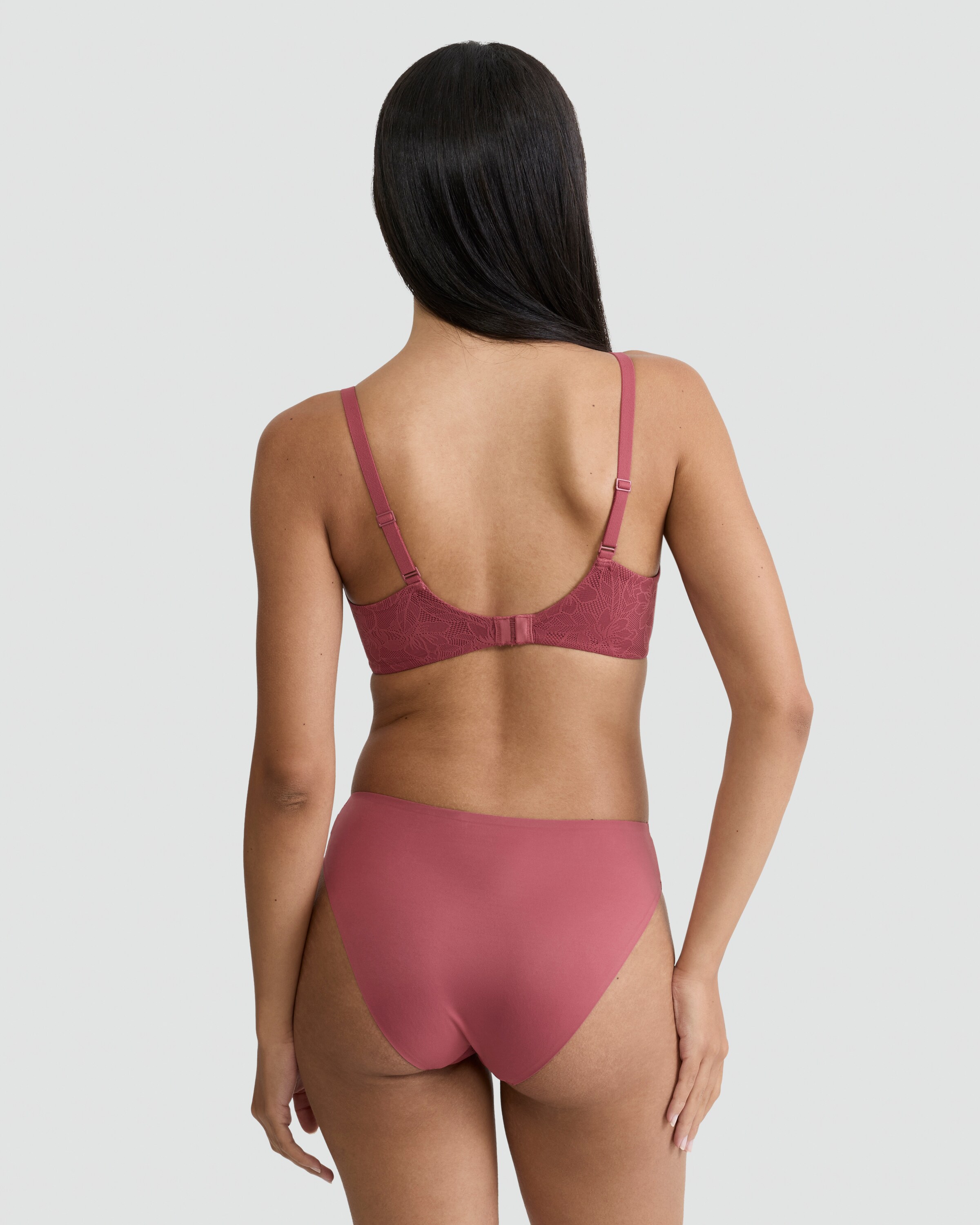 F&F 2-Pack Contour Floral Lace High Leg Knickers in Purple thumbnail 3