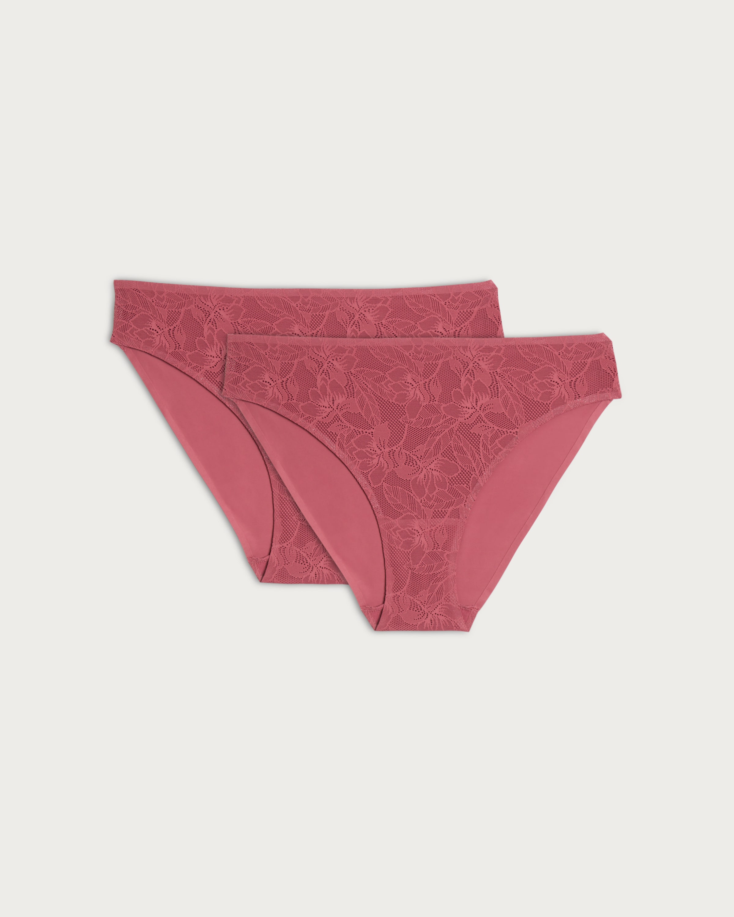 F&F 2-Pack Contour Floral Lace High Leg Knickers in Purple thumbnail 4