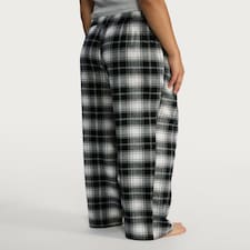 F&F Pure Cotton Flannel Check Print Pyjama Bottoms in Multi Black thumbnail 3
