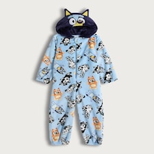 Bluey Fleece Hooded Onesie in Lilac