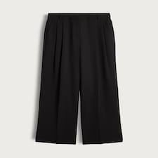 F&F Wide Leg Pleated Trousers in Black thumbnail 5