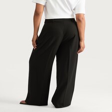 F&F Wide Leg Pleated Trousers in Black thumbnail 4