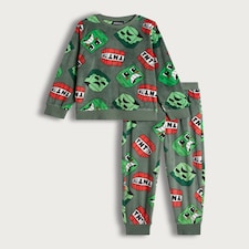 Minecraft Minky Fleece Creeper and TNT Print Pyjamas in Green thumbnail 2