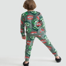 Minecraft Minky Fleece Creeper and TNT Print Pyjamas in Green thumbnail 5