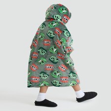 Minecraft Creeper Print Fleece Pyjama Hoodie in Green thumbnail 3