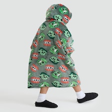 Minecraft Creeper Print Fleece Pyjama Hoodie in Green thumbnail 3