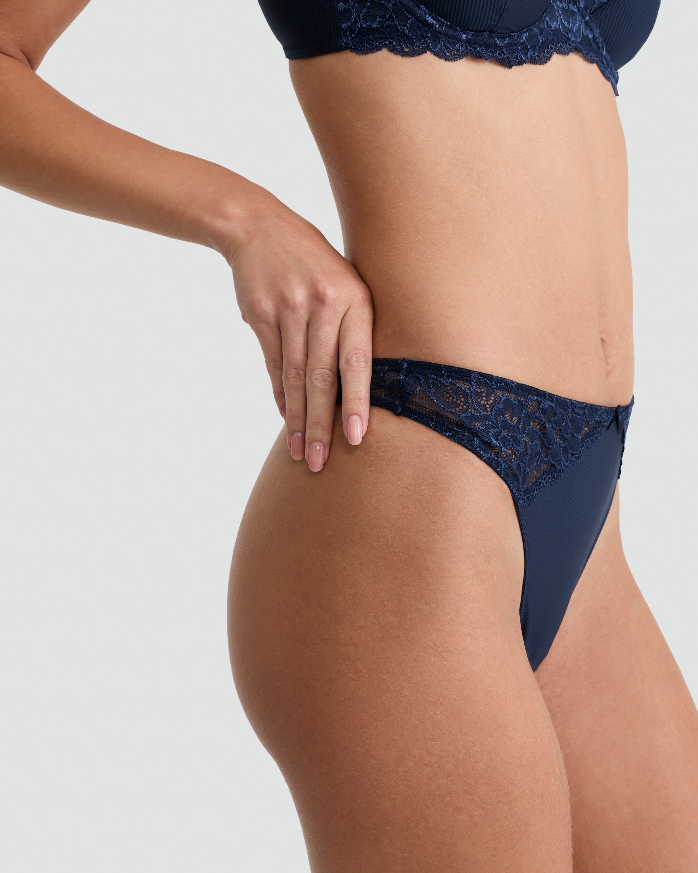 F&F 3-Pack Lace Trim Thong in Pink thumbnail 3