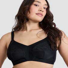 F&F Floral Embroidered Full Cup Bra in Black thumbnail 2