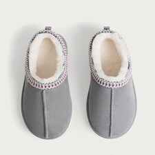 F&F Knitted Trim Mule Slippers in Grey thumbnail 2