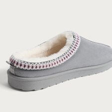 F&F Knitted Trim Mule Slippers in Grey thumbnail 3