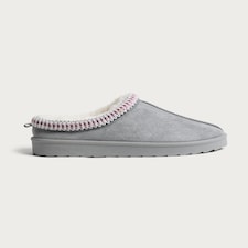 F&F Knitted Trim Mule Slippers in Grey