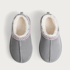F&F Knitted Trim Mule Slippers in Grey thumbnail 2