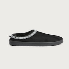 F&F Faux Fur Lined Mule Slippers in Black