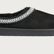 F&F Faux Fur Lined Mule Slippers in Black thumbnail 3