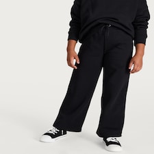 F&F Girls Cotton Rich Wide Leg Joggers in Black thumbnail 3