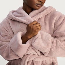 F&F Hooded Dressing Gown in Pink thumbnail 2