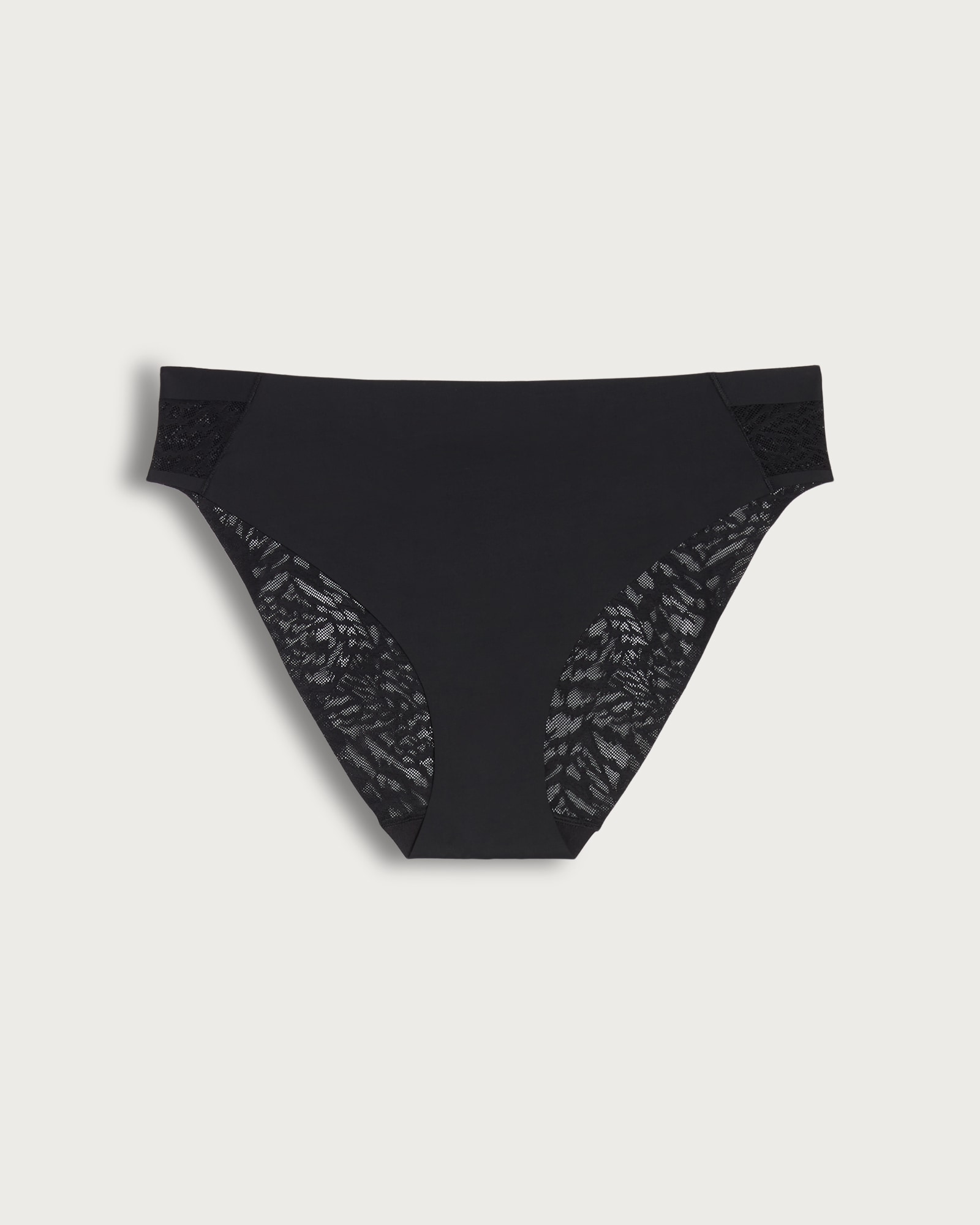 F&F Animal Print Lace Panel High Leg Knickers in Black thumbnail 4